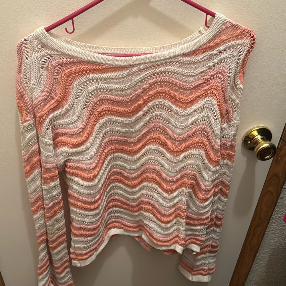 orange and white sweater